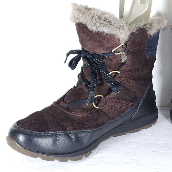 Sorel Women's TIVOLI US 9 Cattail Brown Lined Faux Fur Lace Up Snow Boots - Picture 8 of 16